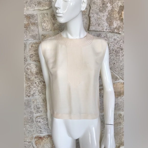 Beautiful Vintage 1950s 1960s Raw Silk Shell Top with Incredible Detailing - Picture 2 of 16